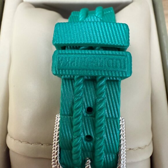 Judith Ripka Womens Watch With Mother-Of-Pearl Face Turquoise Silicone Band NIB - Picture 8 of 16